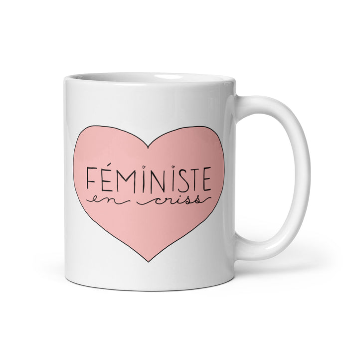 Tasse en céramique féministe en criss