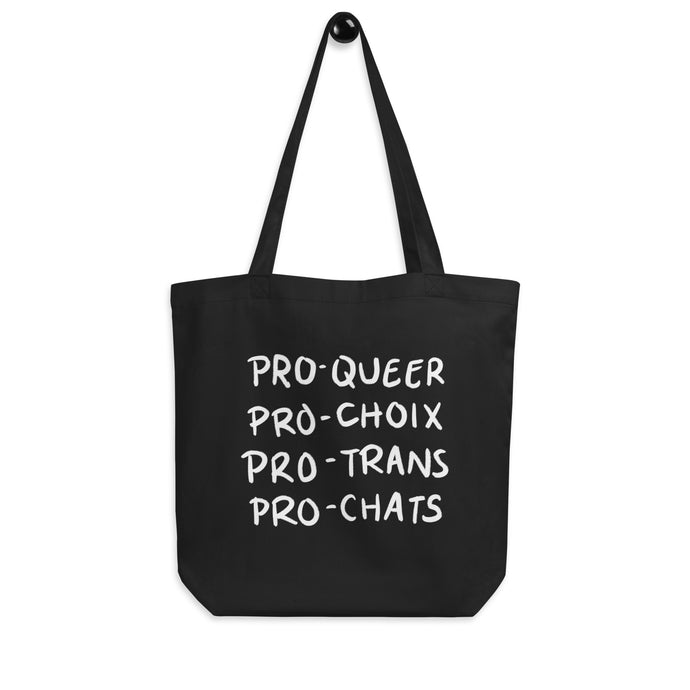 Totebag bio Pro-queer pro-choix pro-trans pro-chats