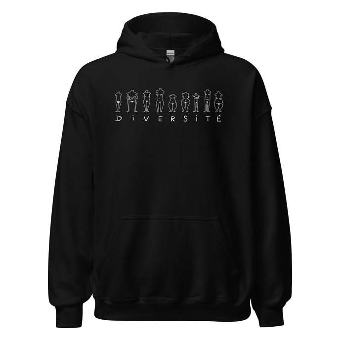 Hoodie à capuchon - Coton ouaté Diversité noir & blanc