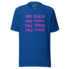 T-shirt unisexe pro-queer pro-choix pro-trans pro-chats