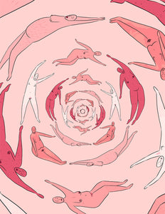 Corps roses en spirale - Impression A4
