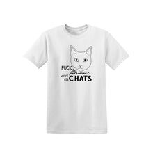 Fuck le patriarcat vive les chats - T-shirt sérigraphié blanc ou noir