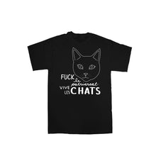 Fuck le patriarcat vive les chats - T-shirt sérigraphié blanc ou noir