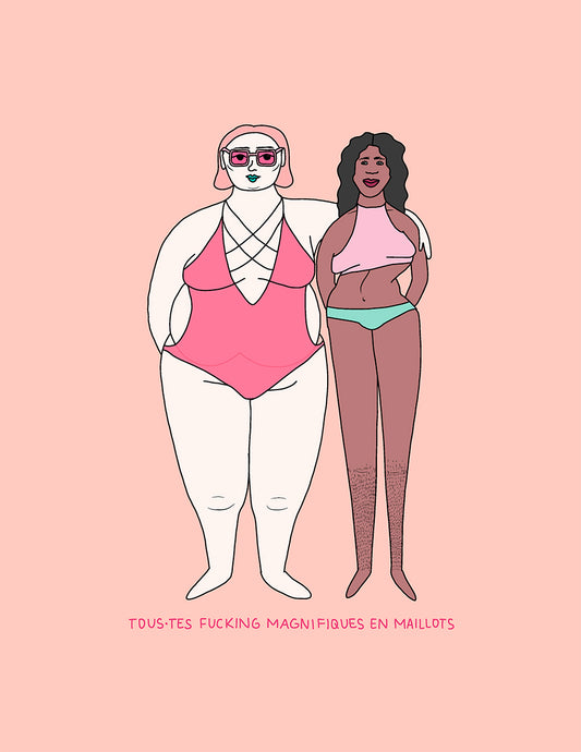 Tou·te·s magnifiques en maillot de bain - Impression A4